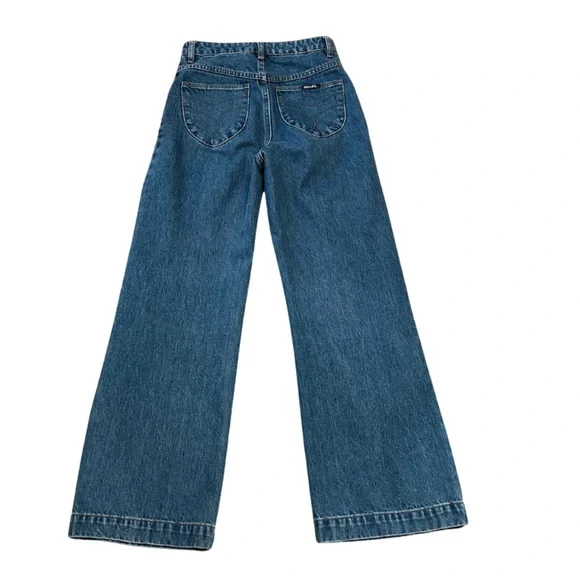ROLLA’S Sailor High Rise Wide Leg Jeans | Med Blue | Size 24 - Picture 4 of 7